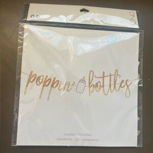 💛Gold 'Poppin' Bottles' 🍼🤰Party Banner